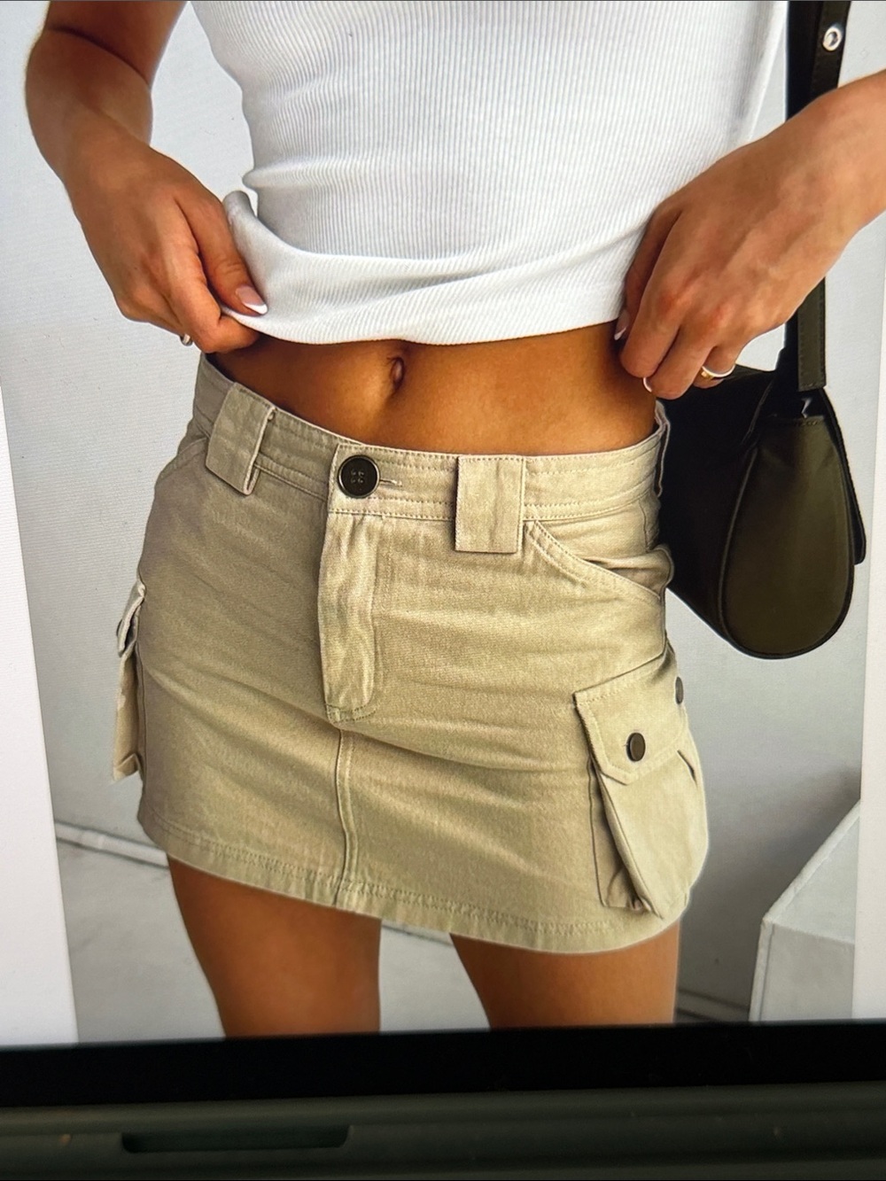 Princess Polly Lydia Cargo Mini Skirt Beige Sz6 NWT